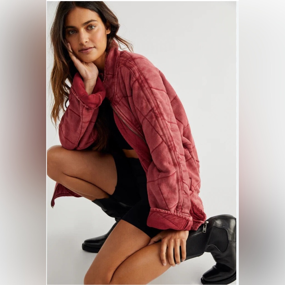 Free People Red Puffer Jacket